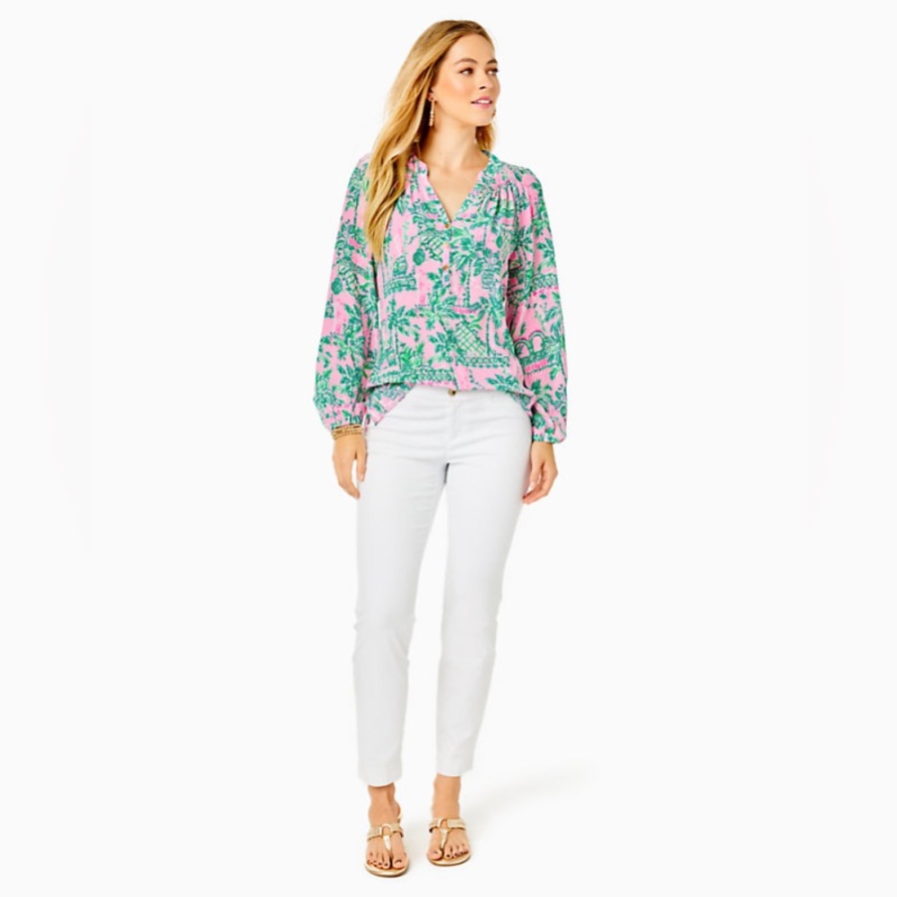 Lilly Pulitzer 29” Kelly‎ Textured Ankle Length Pant - Picture 4 of 12
